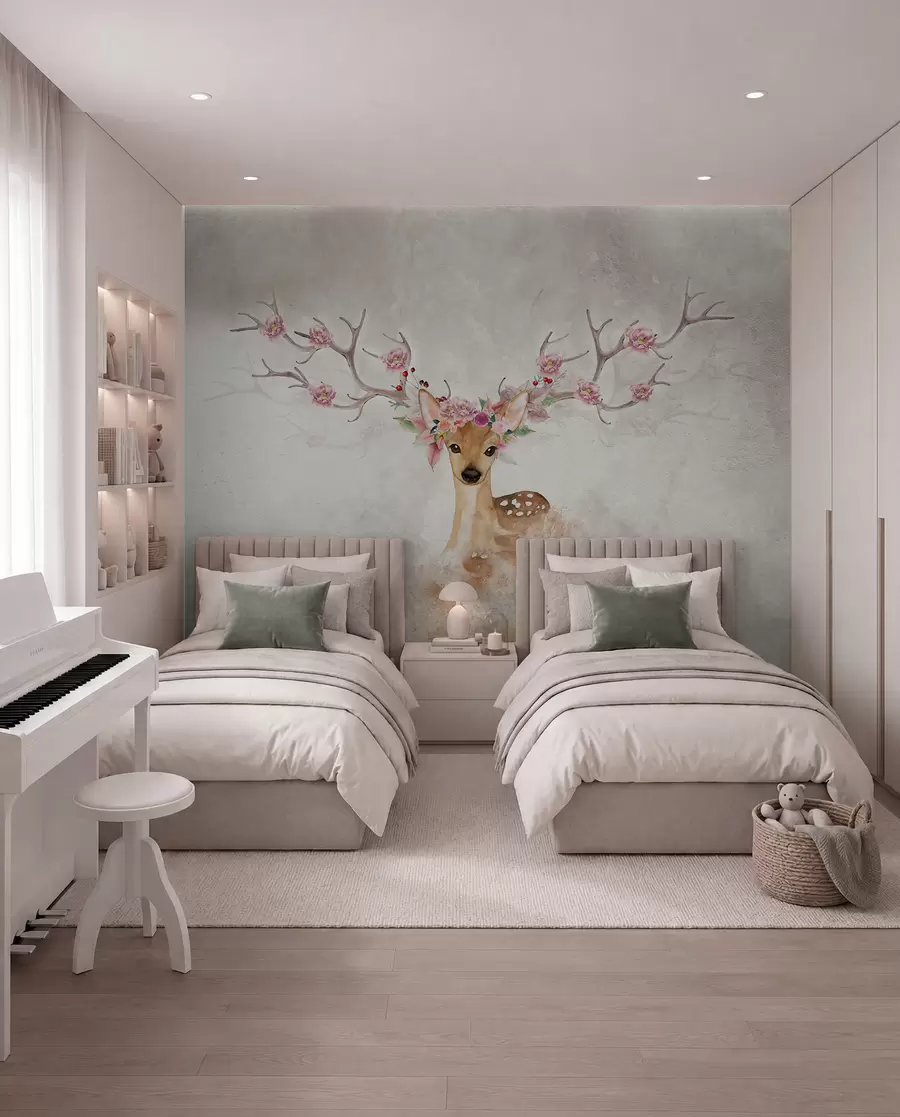 wall murals Jelen s cvjetnim rogovima I u04671d1
