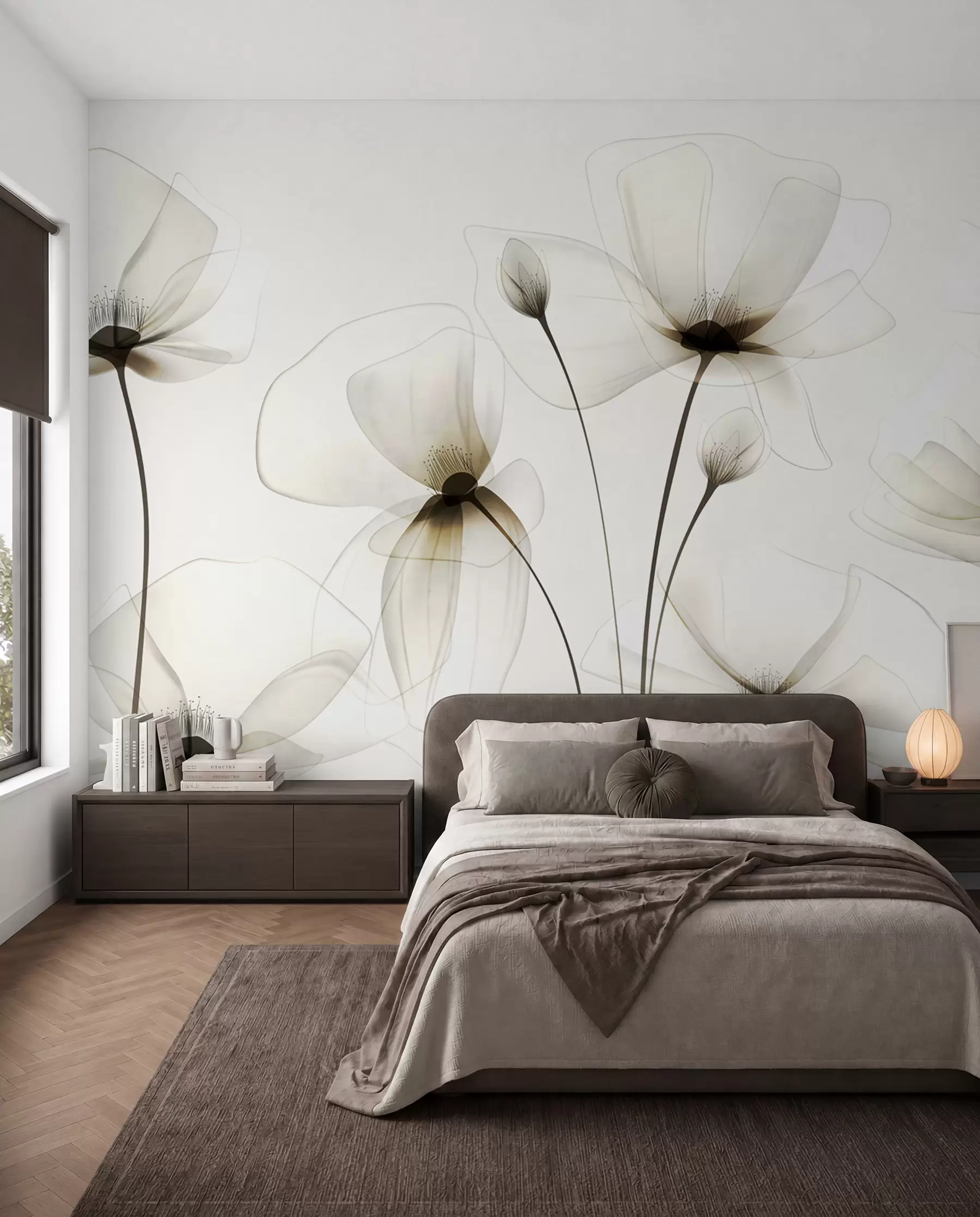 wall murals Прозирно акварел цвеће w00143