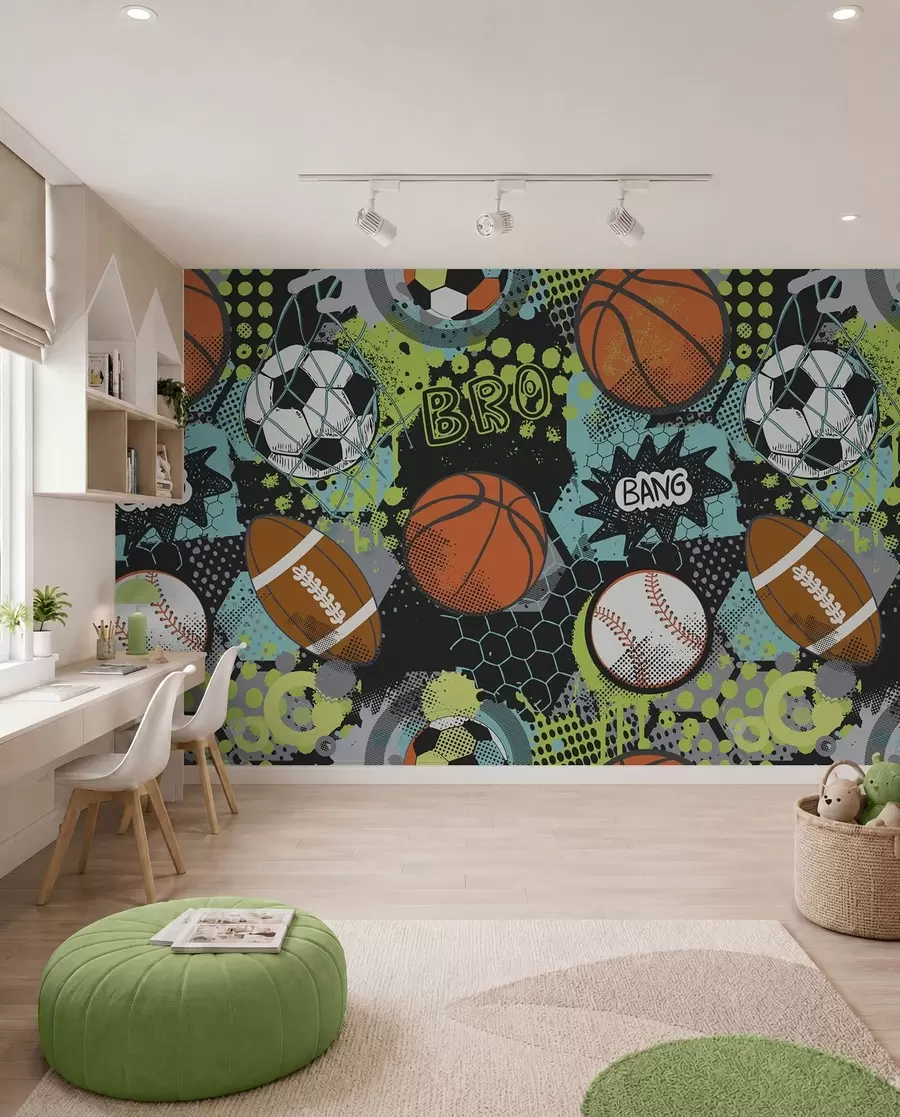wall murals Neonska igra loptama u99729