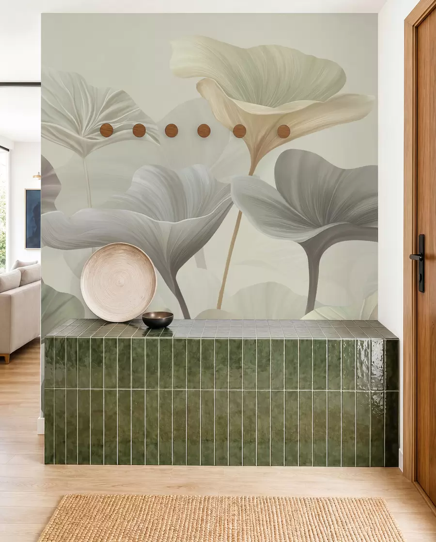 wall murals Listovi u boji žalfije w00385