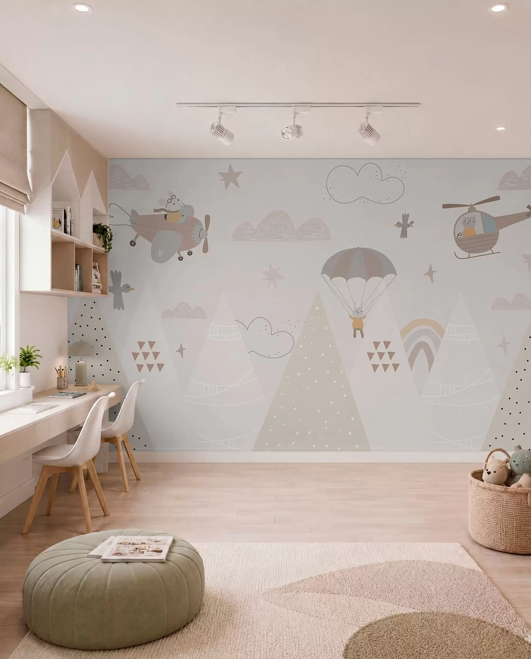 wall murals Mali letovi iznad brda w00414
