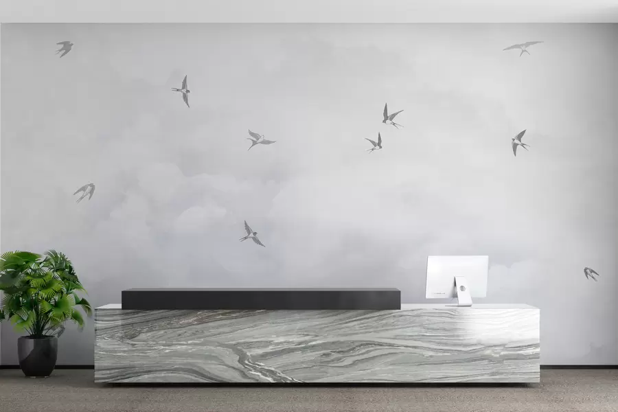 wall murals Плаво небо са ластама w00526