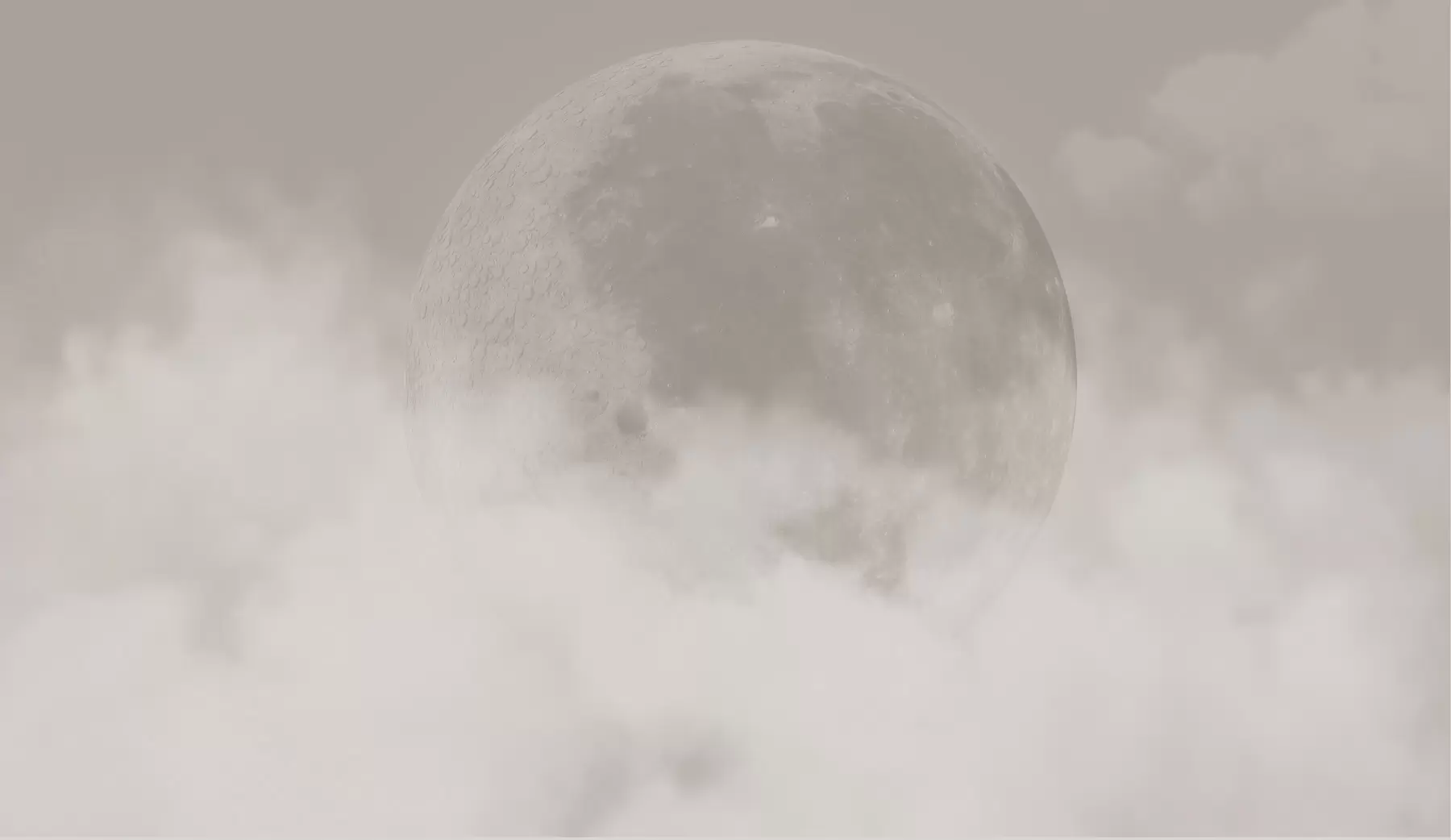 wall murals Велики месец међу облацима у стилу поткровља беж боје w00548