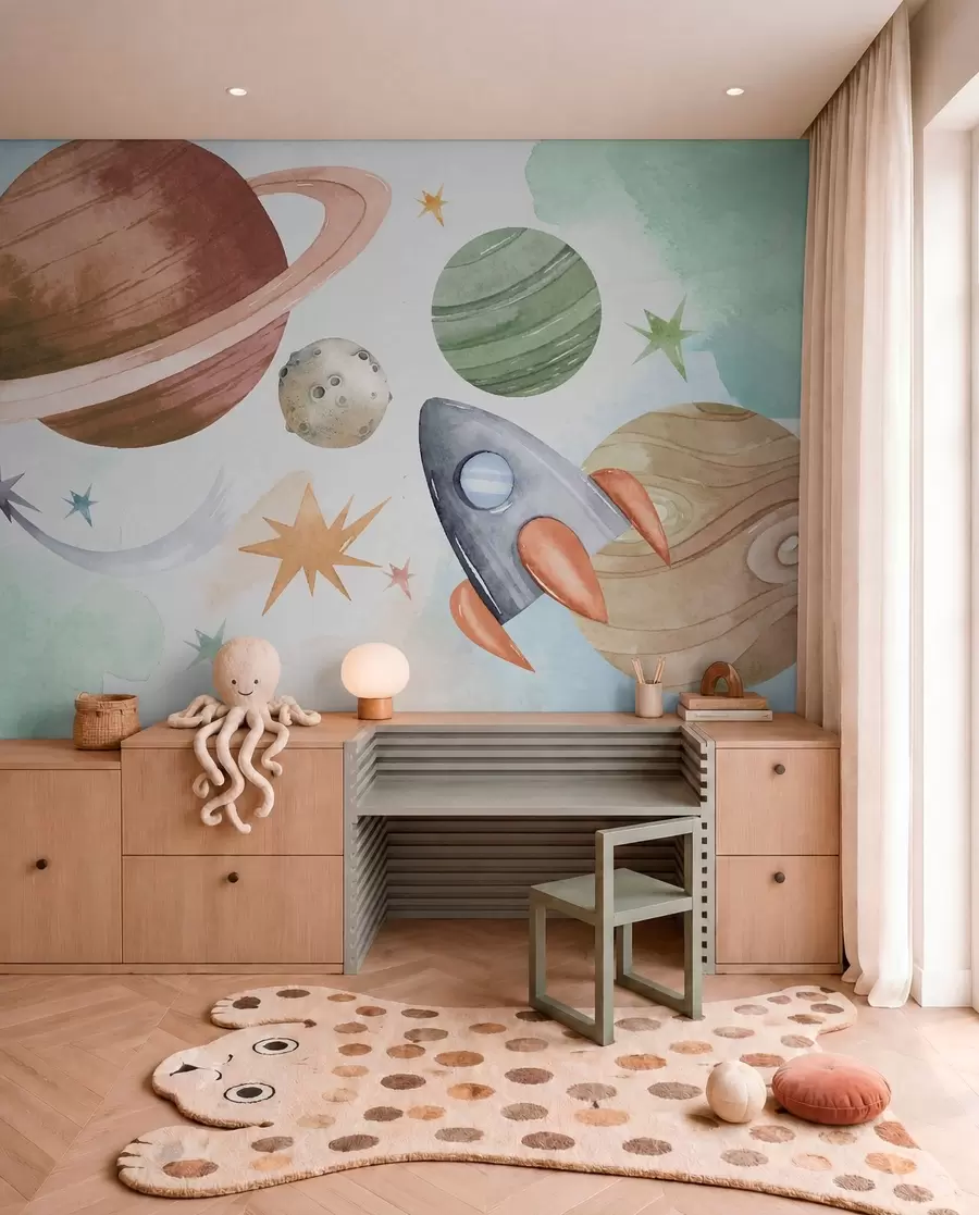 wall murals Parada pastelnih planeta w00539