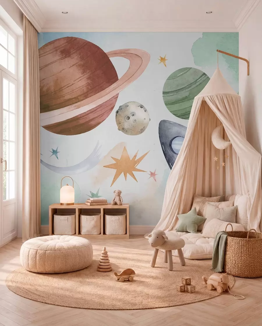 wall murals Parada pastelnih planeta w00539