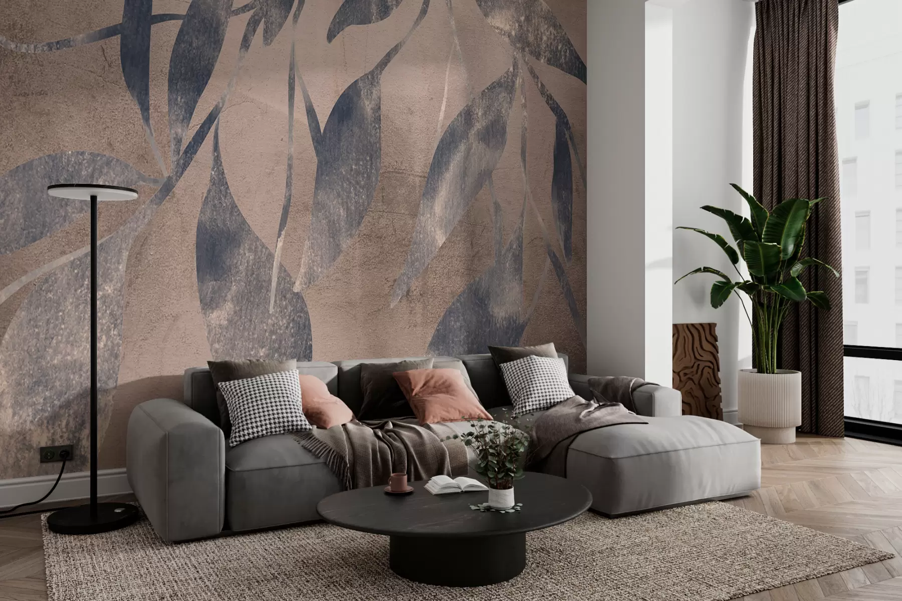 wall murals Преклапање листова на светлој позадини, стварајући апстрактан, текстуриран узорак w00542