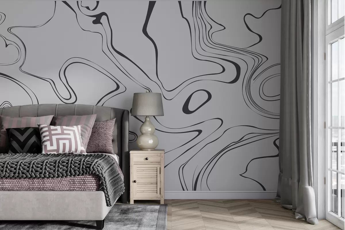 wall murals Апстрактна позадина са ефектом мермера у црној боји w00634v1