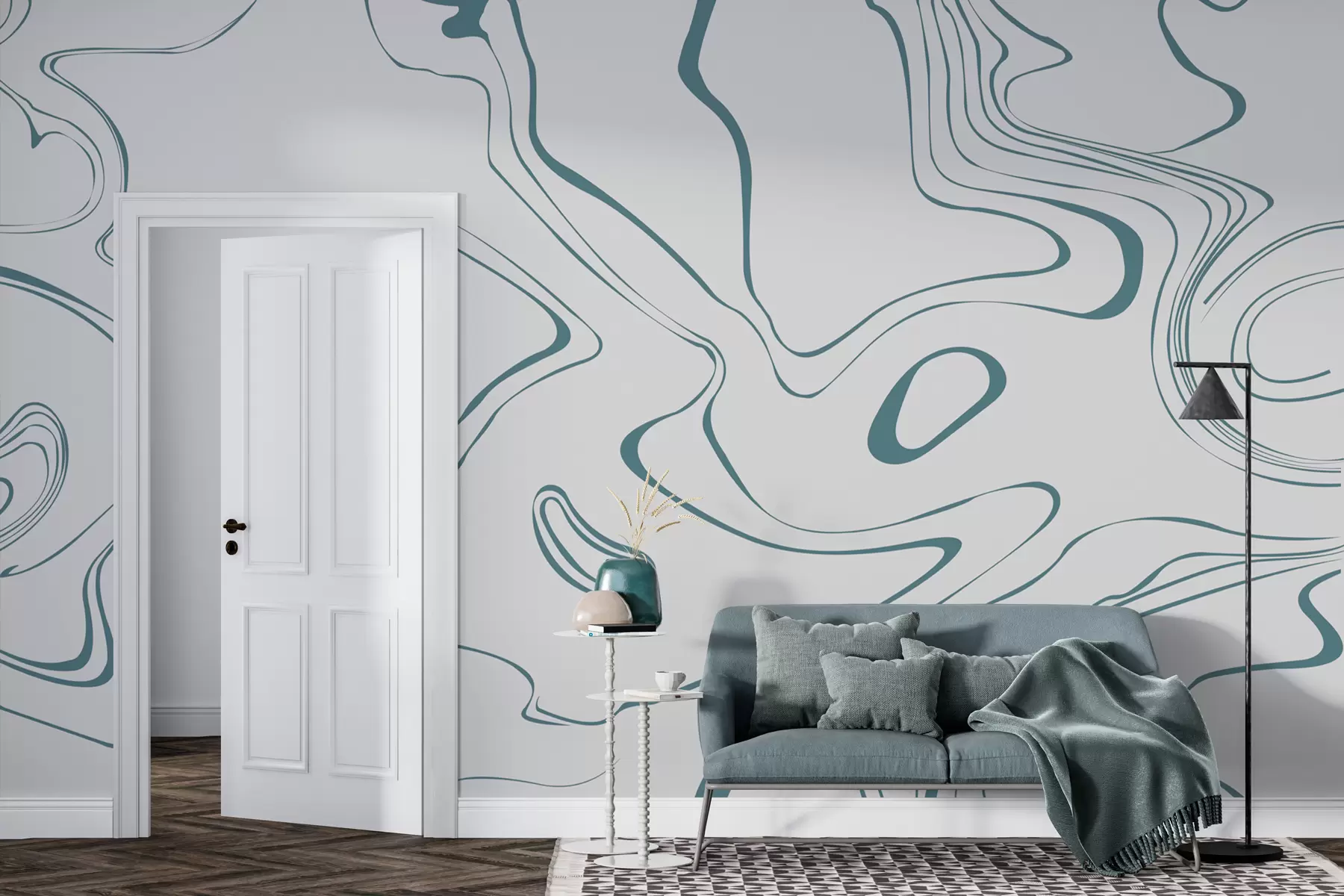 wall murals Апстрактна позадина са ефектом мермера у плавој боји w00634v2