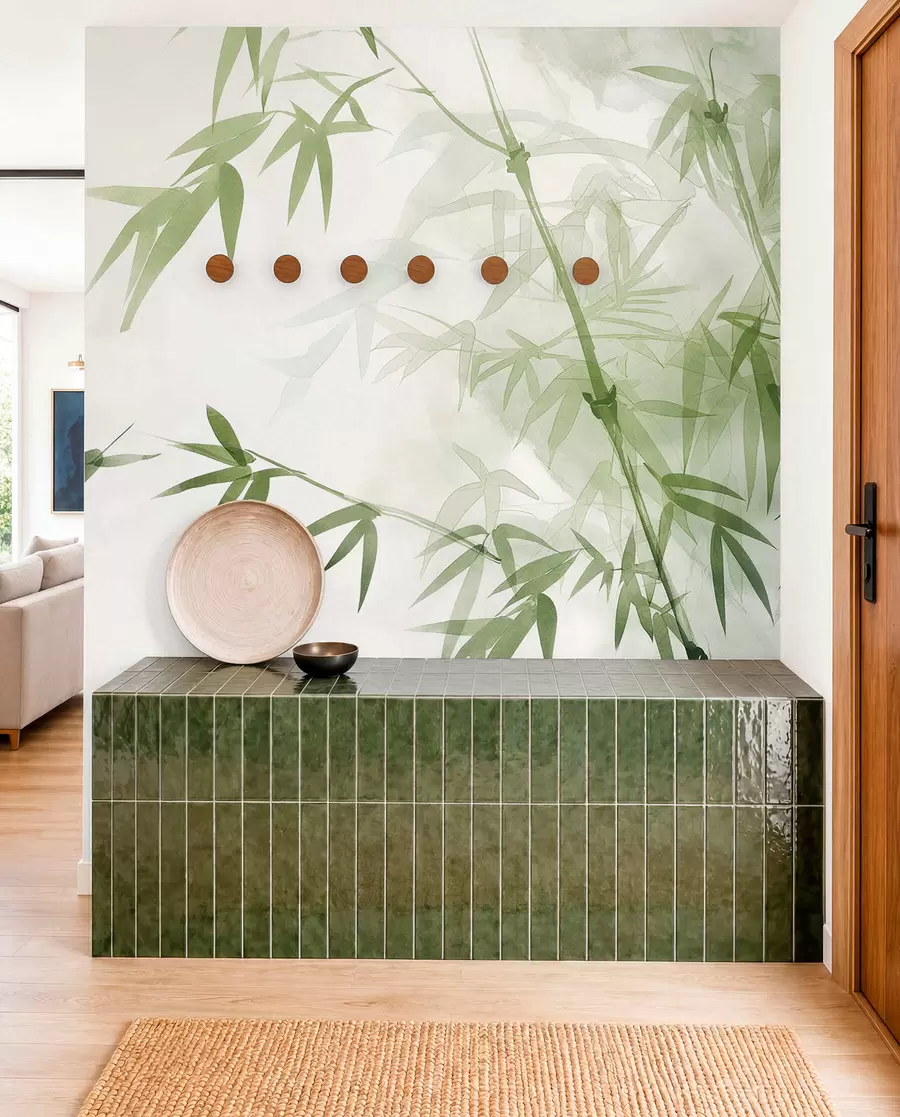wall murals Гране са листовима акварел w00687