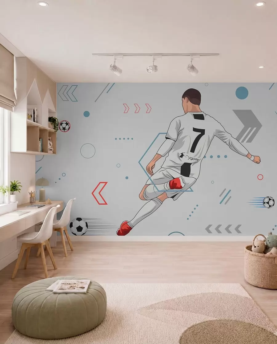 wall murals Broj sedam na lopti w00688