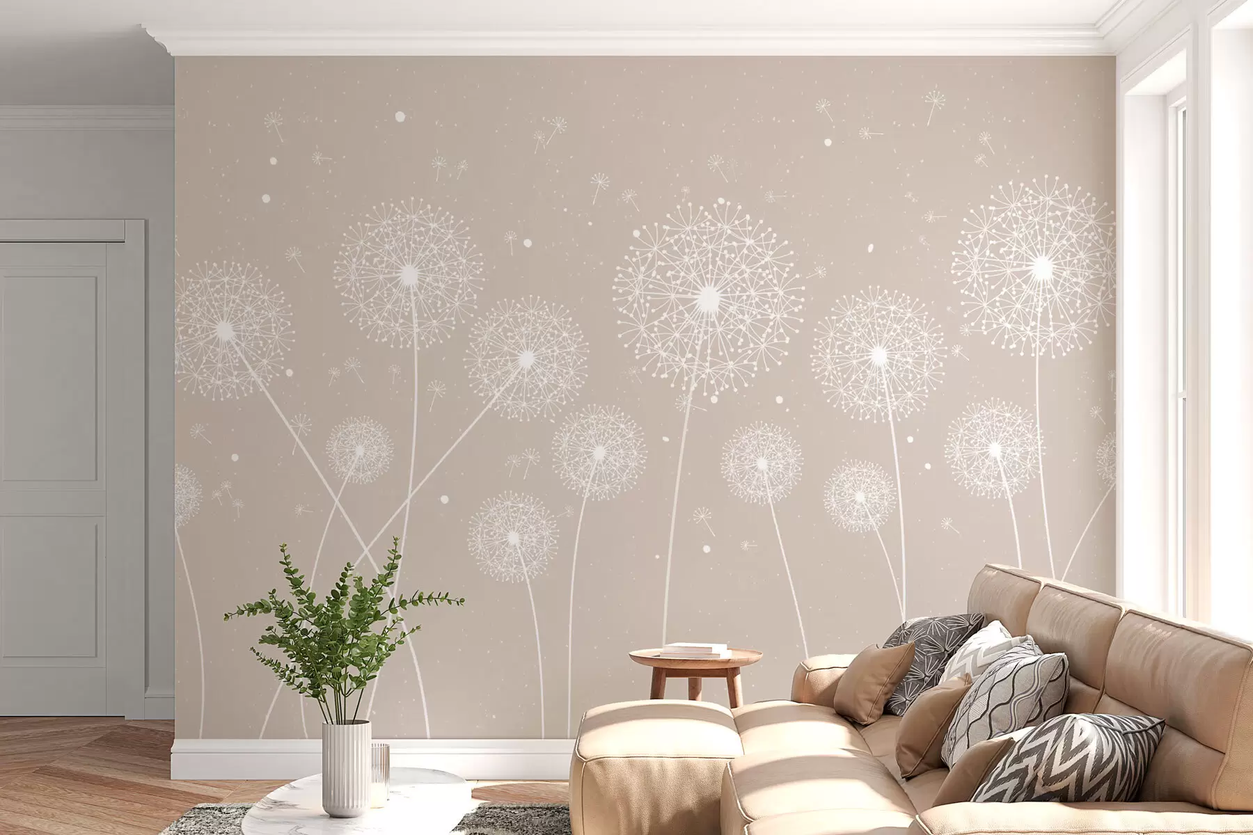 wall murals Маслачак на беж позадини w00754