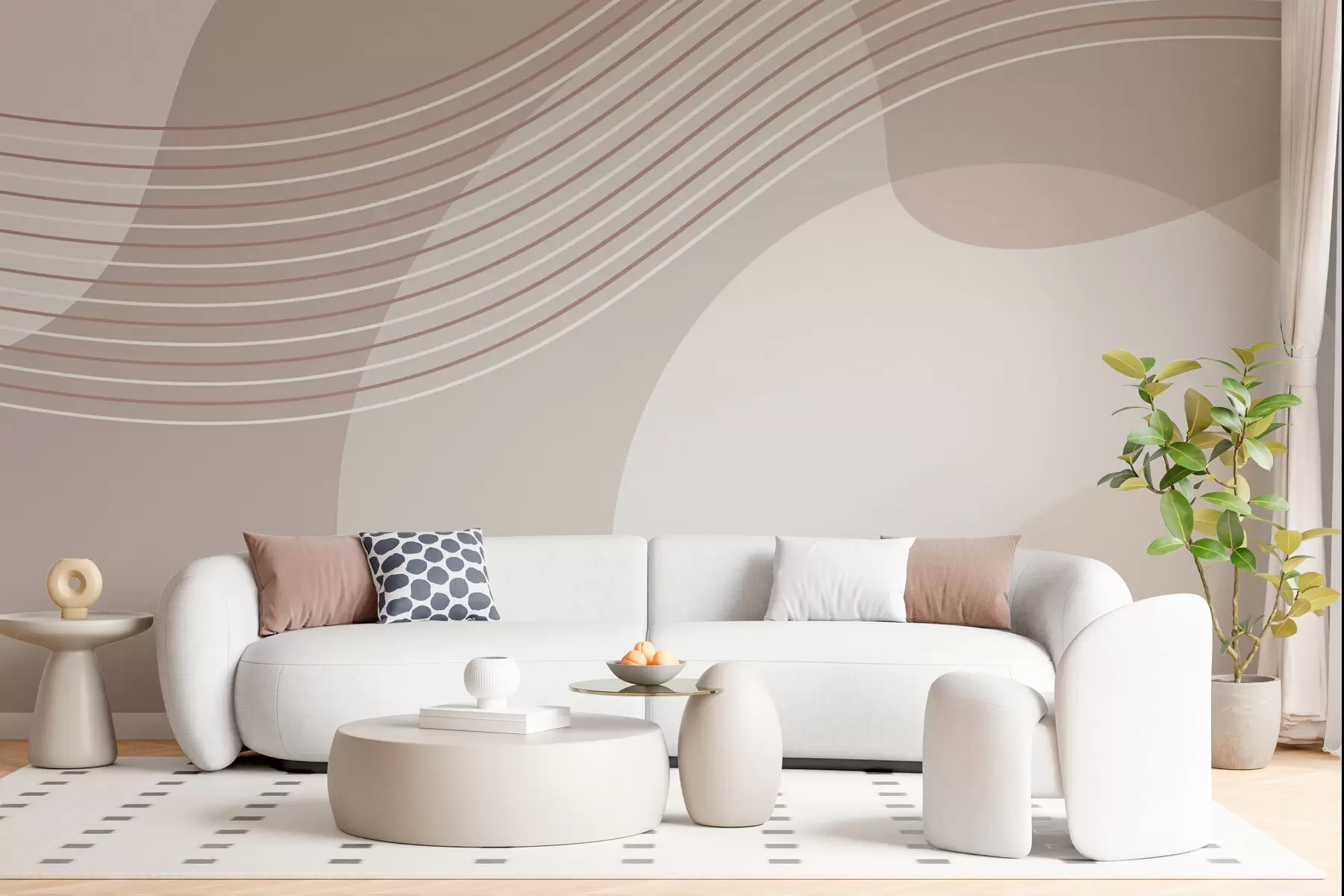 wall murals Геометријски облици нови тренд беж боје w00826