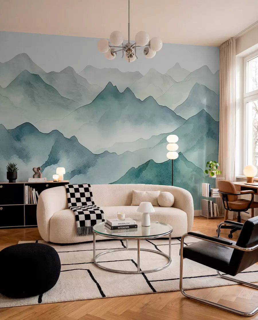 wall murals Planinski nabori u akvarelu w00841