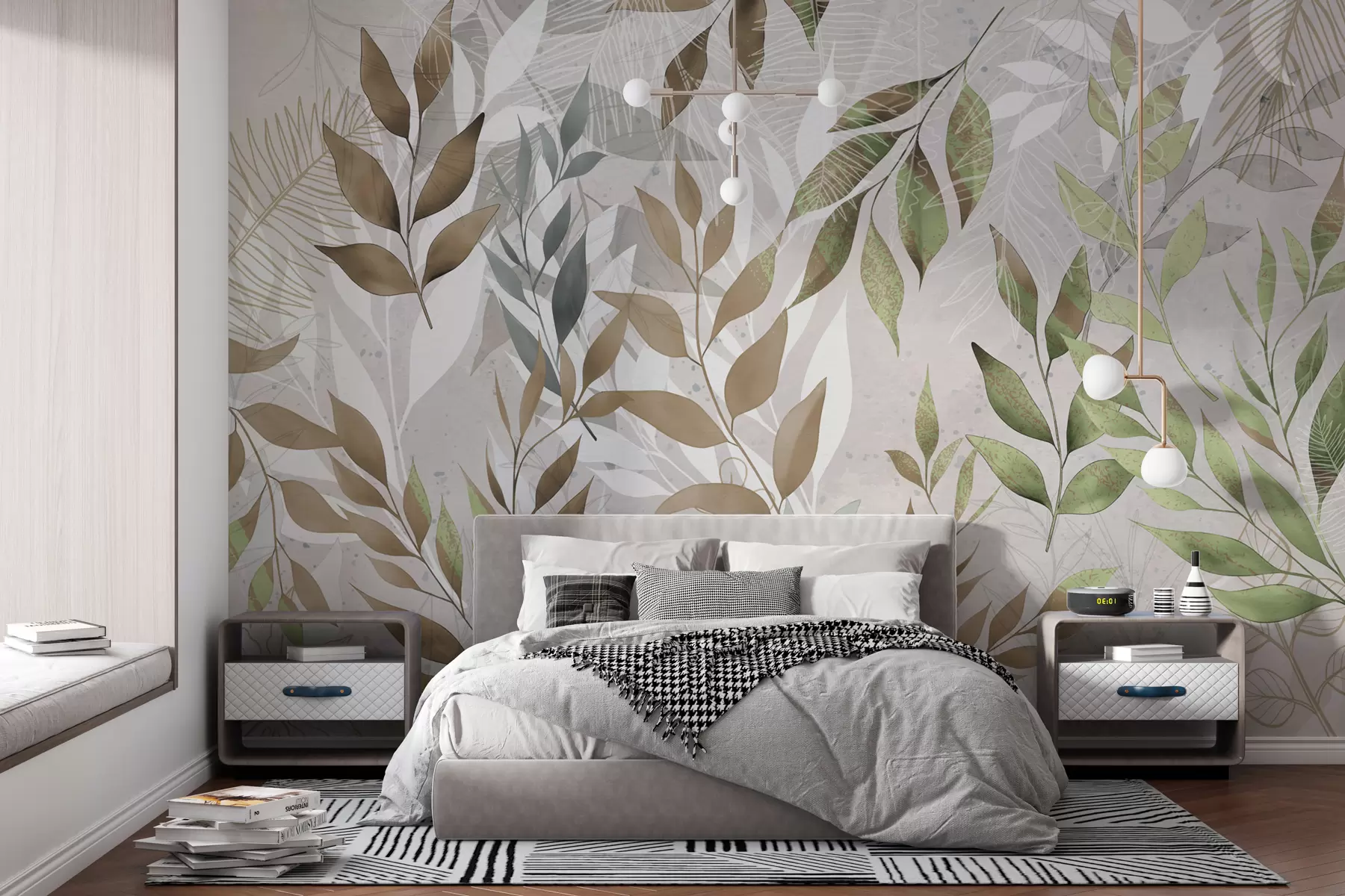 wall murals Нежно тропско лишће w00813