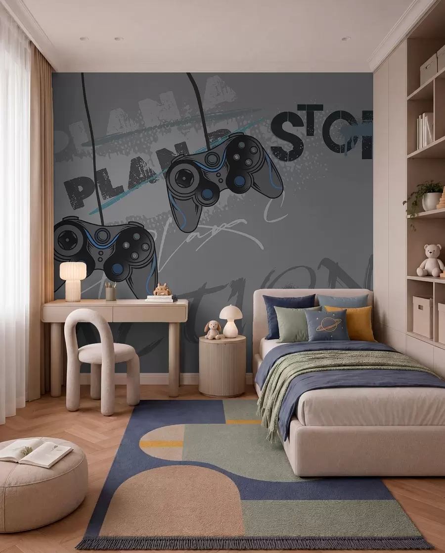 wall murals Vrijeme za igru u sivom w00829v1
