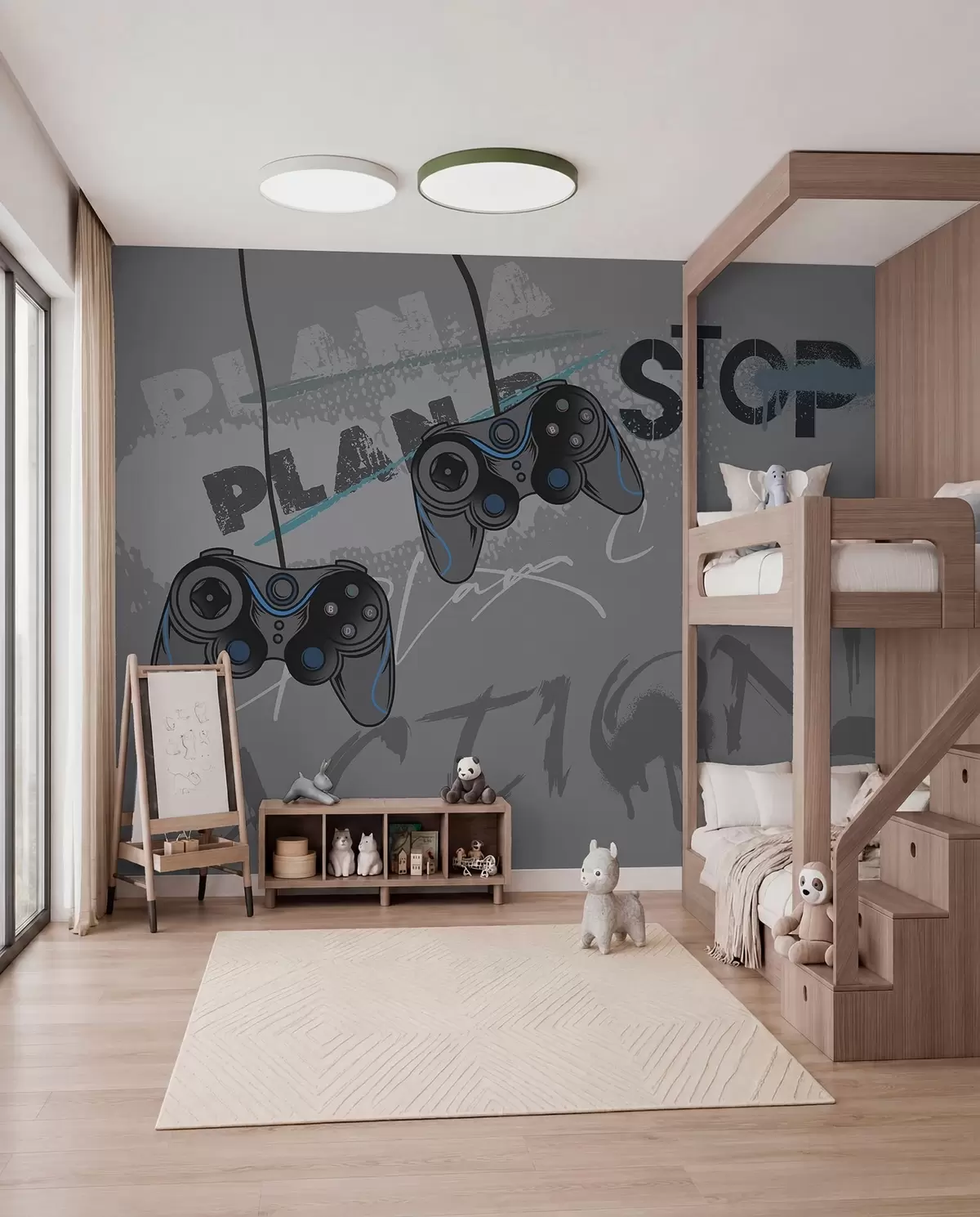 wall murals Vrijeme za igru u sivom w00829v1
