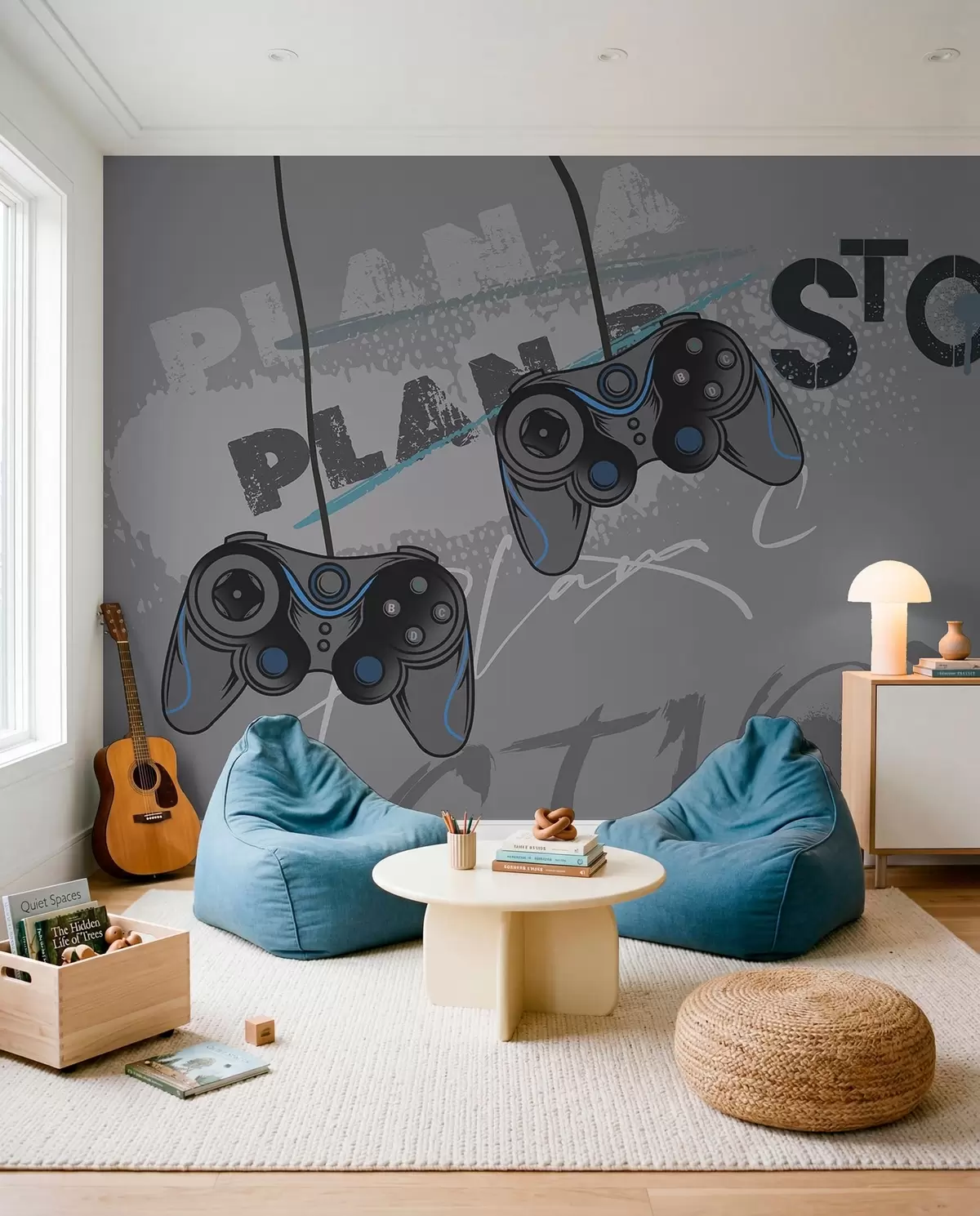 wall murals Vrijeme za igru u sivom w00829v1
