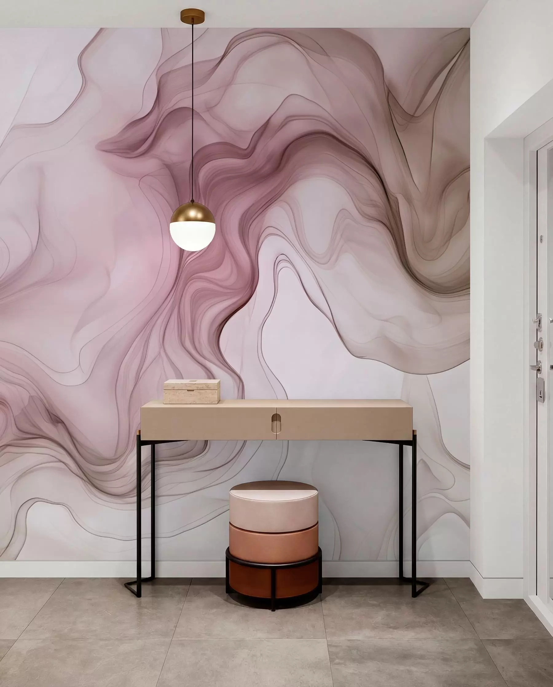 wall murals Пастелни апстрактни таласи на светлој позадини w01185v2
