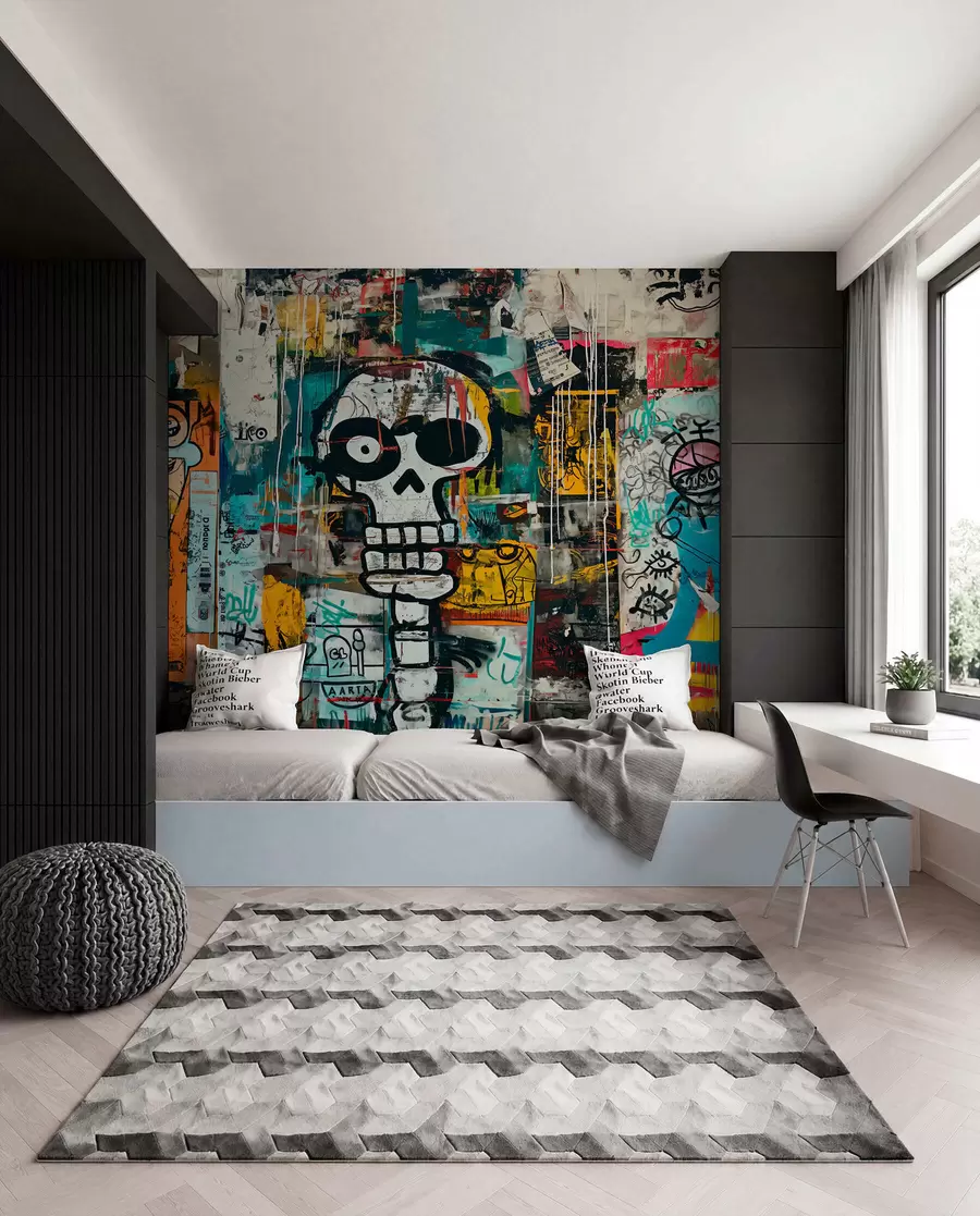 wall murals Lobanja u grafitima w01187