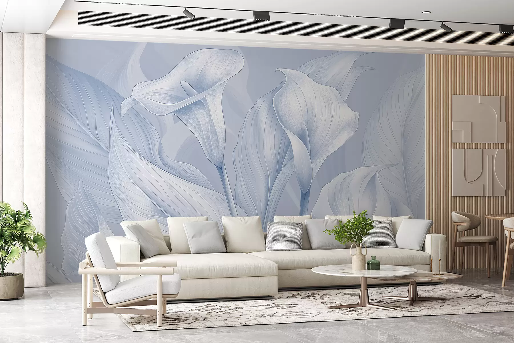 wall murals нежно цвеће плаве боје w01195v1