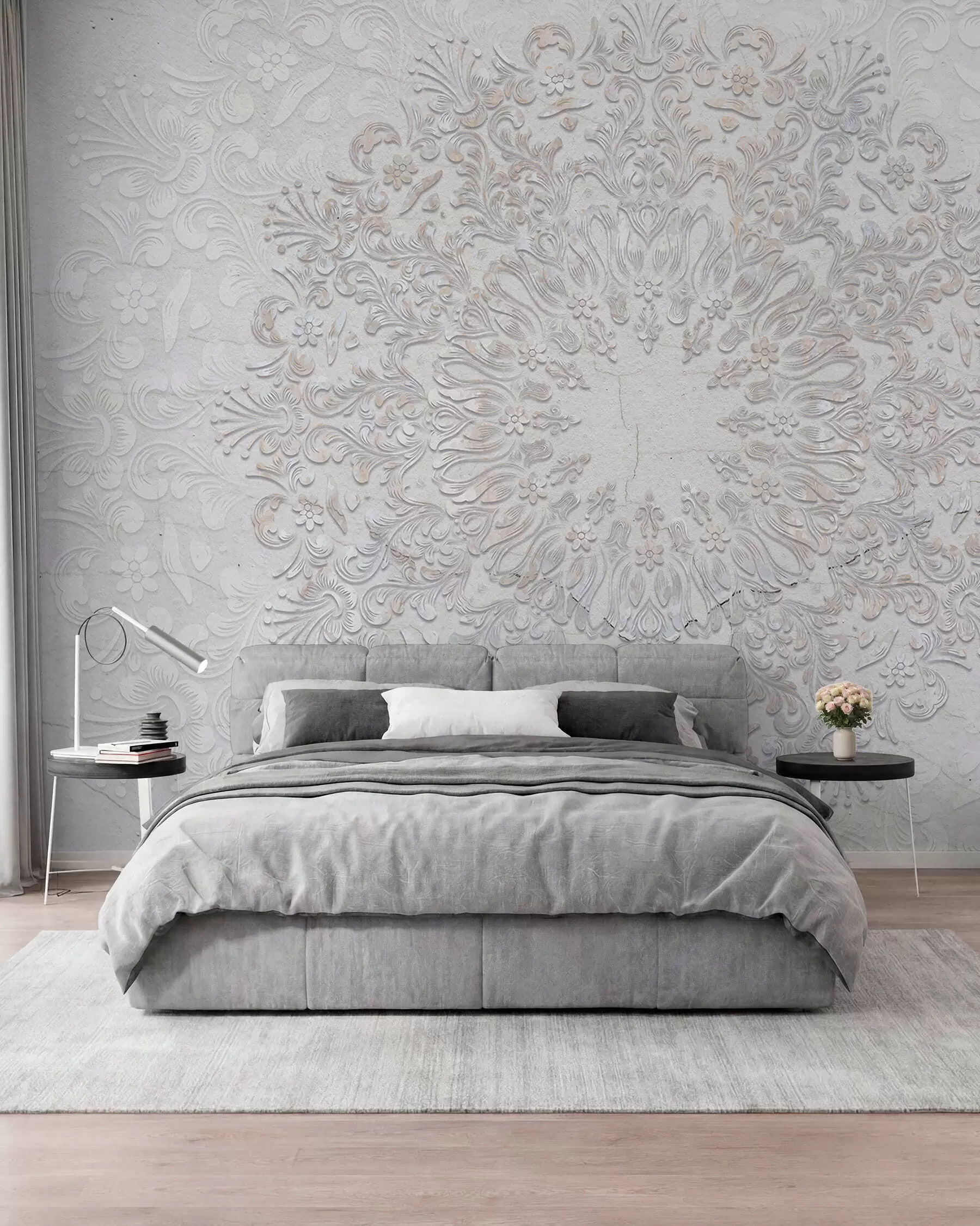 wall murals Веома детаљан отисак мандала ствара прелеп и деликатан дизајн чипке w01249