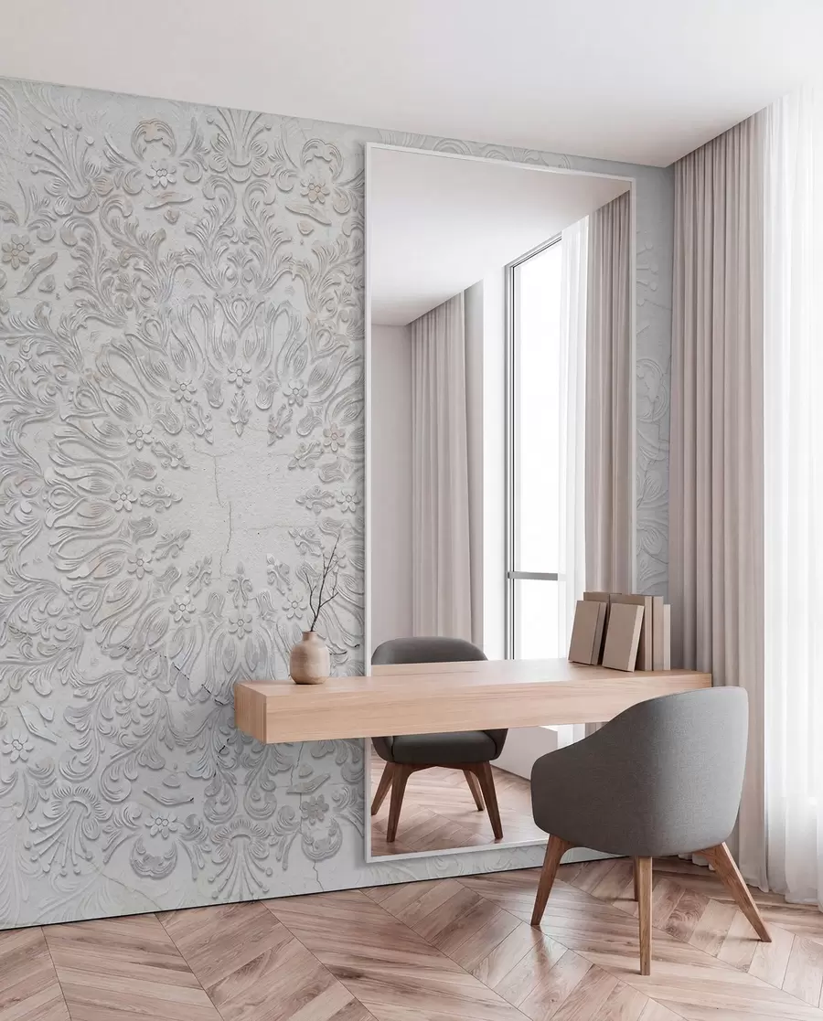 wall murals Веома детаљан отисак мандала ствара прелеп и деликатан дизајн чипке w01249