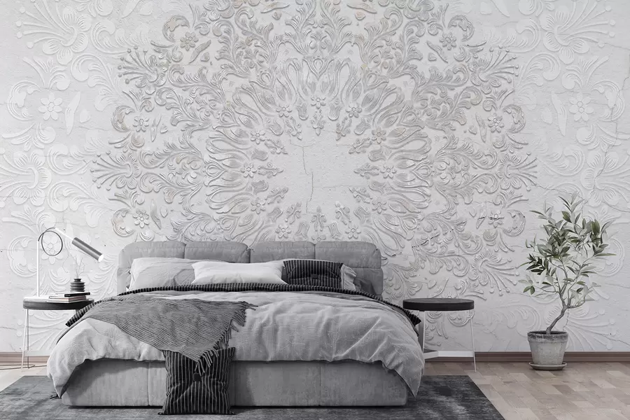 wall murals Веома детаљан отисак мандала ствара прелеп и деликатан дизајн чипке w01249