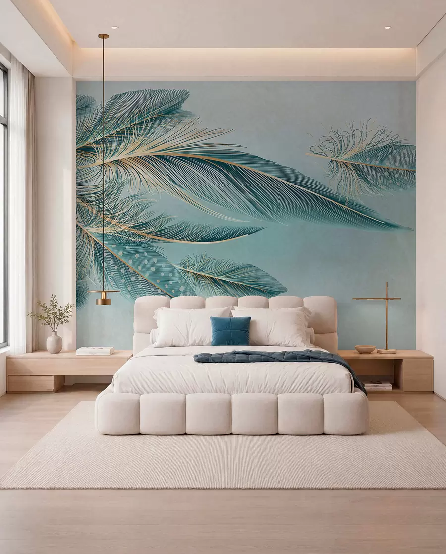 wall murals Tirkizna pera w01312