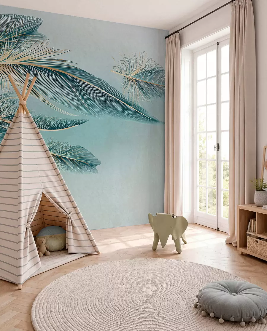 wall murals Tirkizna pera w01312