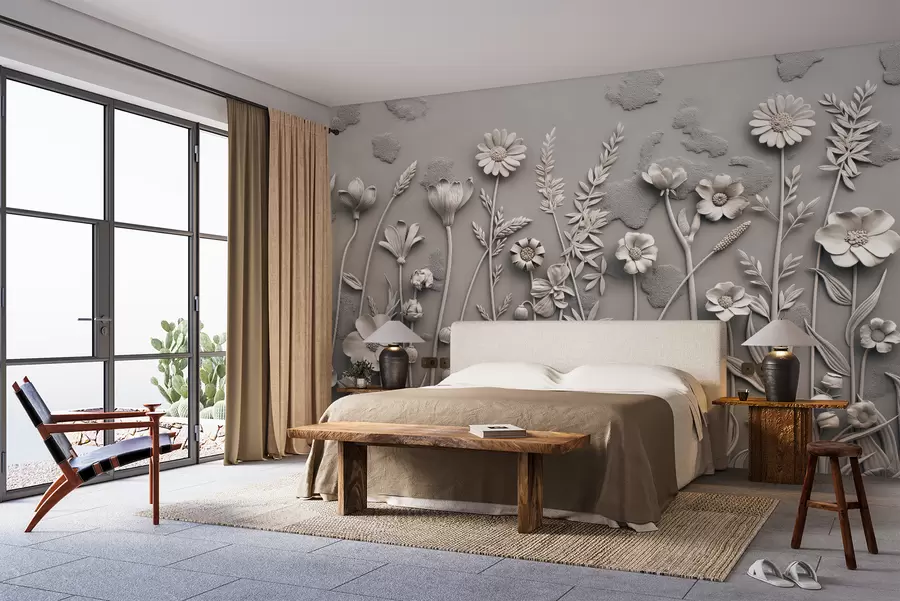 wall murals Поље 3Д цвеће w07869v1