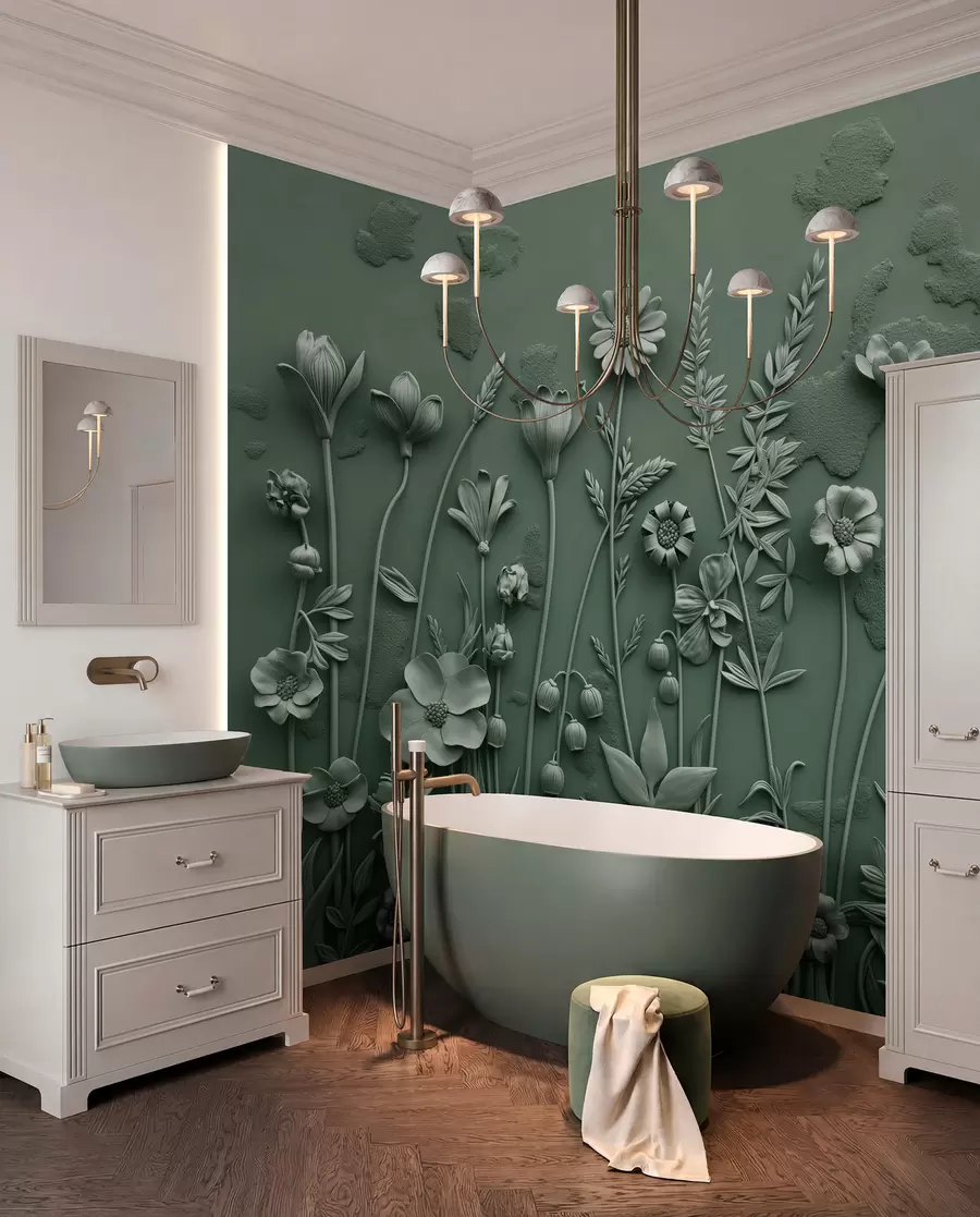 wall murals Zelena livada u reljefu w07869v2