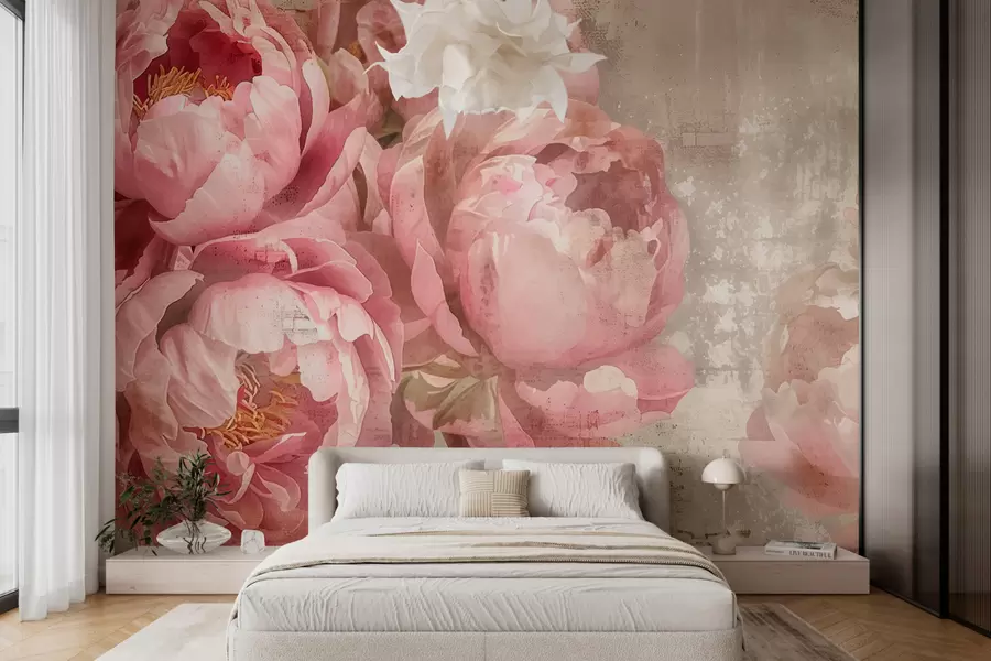wall murals Винтаге пеониес w01323