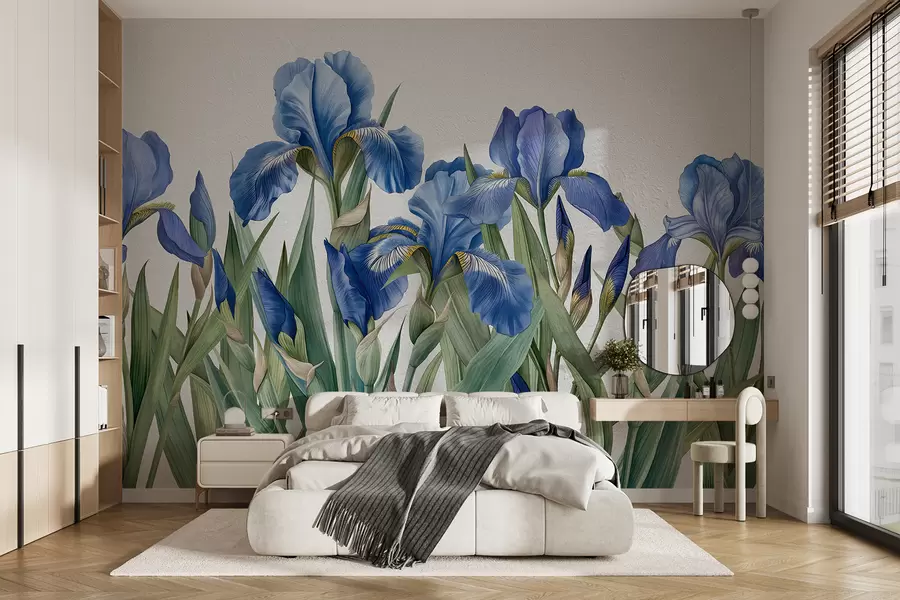 wall murals Велике осликане шаренице на белом бетонском зиду w07949