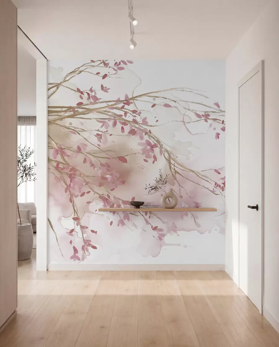 wall murals Ružičaste cvjetne grane w07919v1