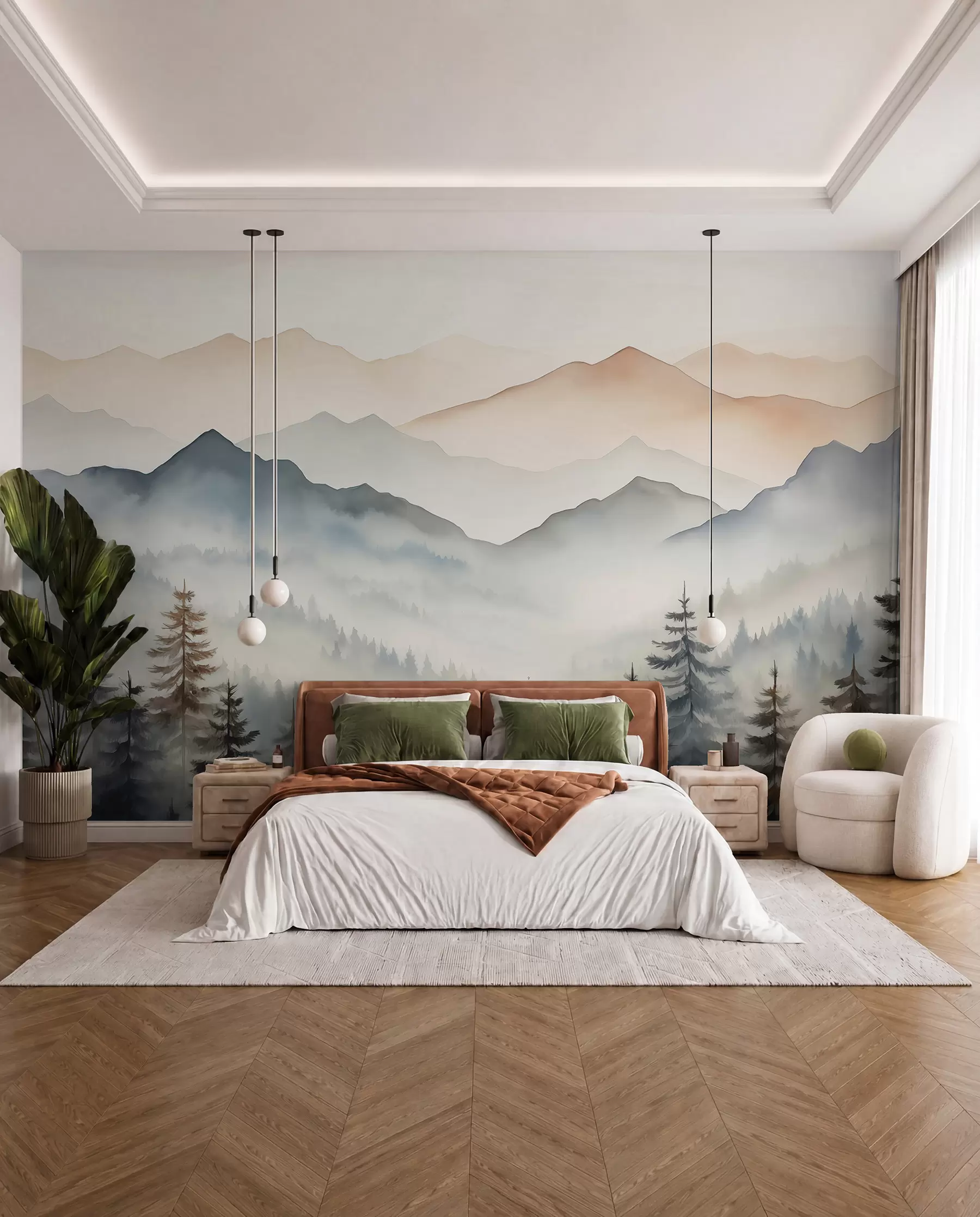 wall murals Grebeni iza šume w08024