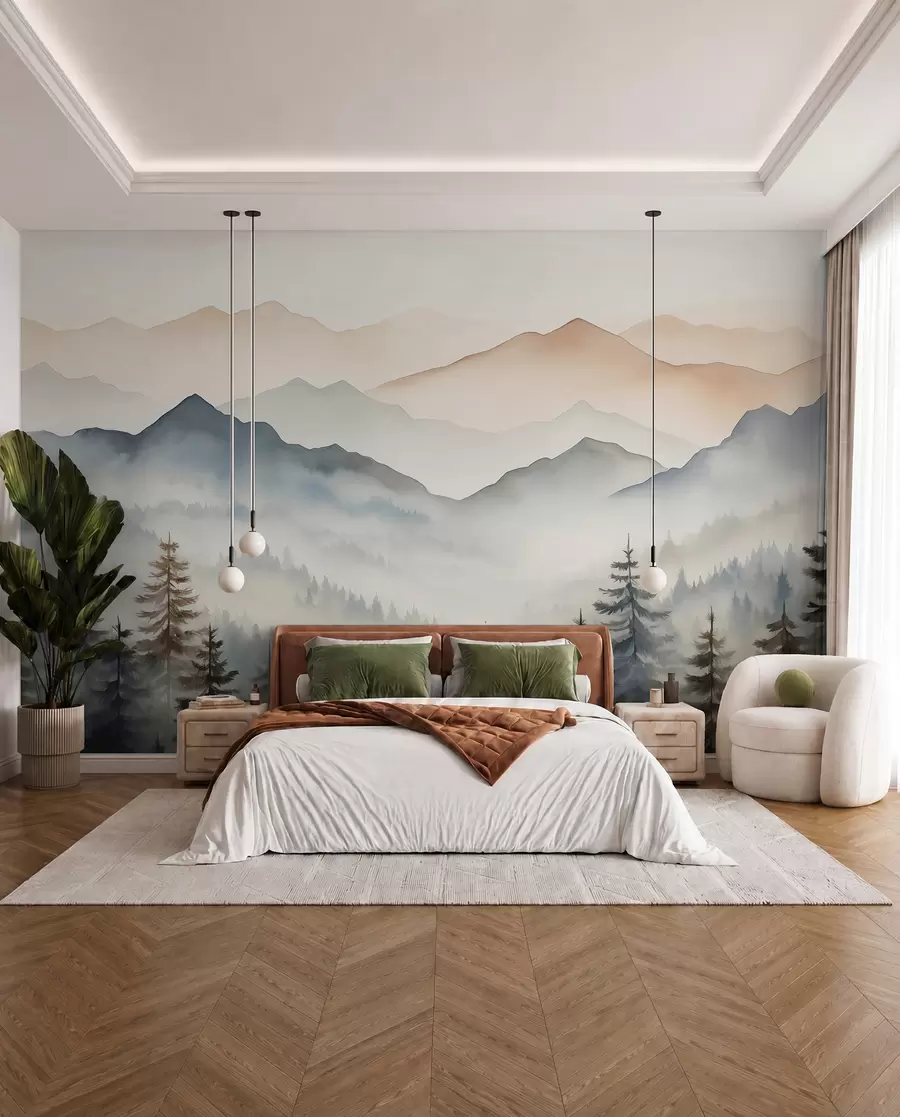 wall murals Grebeni iza šume w08024