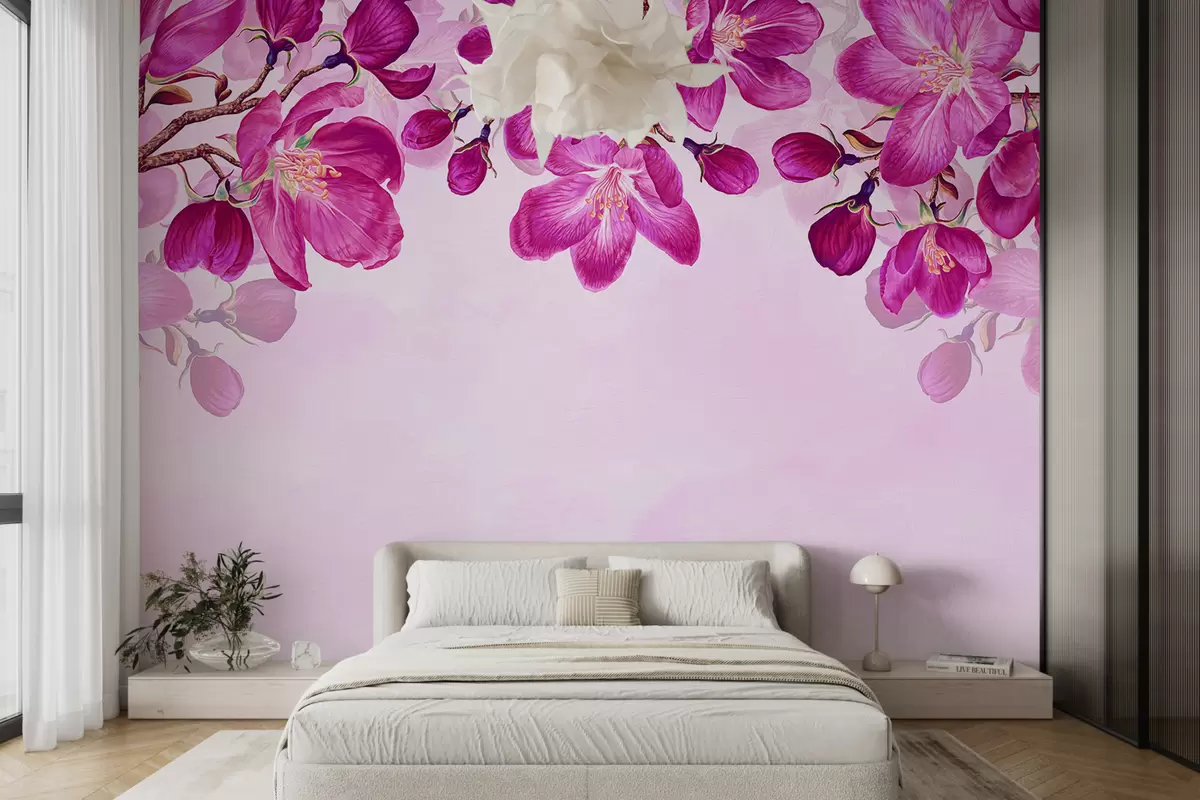 wall murals гране са ружичастим цветовима w08108