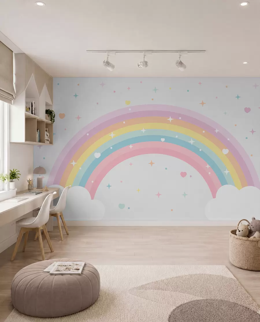 wall murals Duga, srca i zvezde w08109