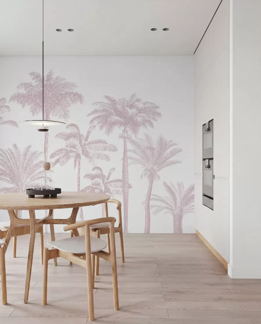 wall murals Palmin gaj u ružičastoj w08111v1