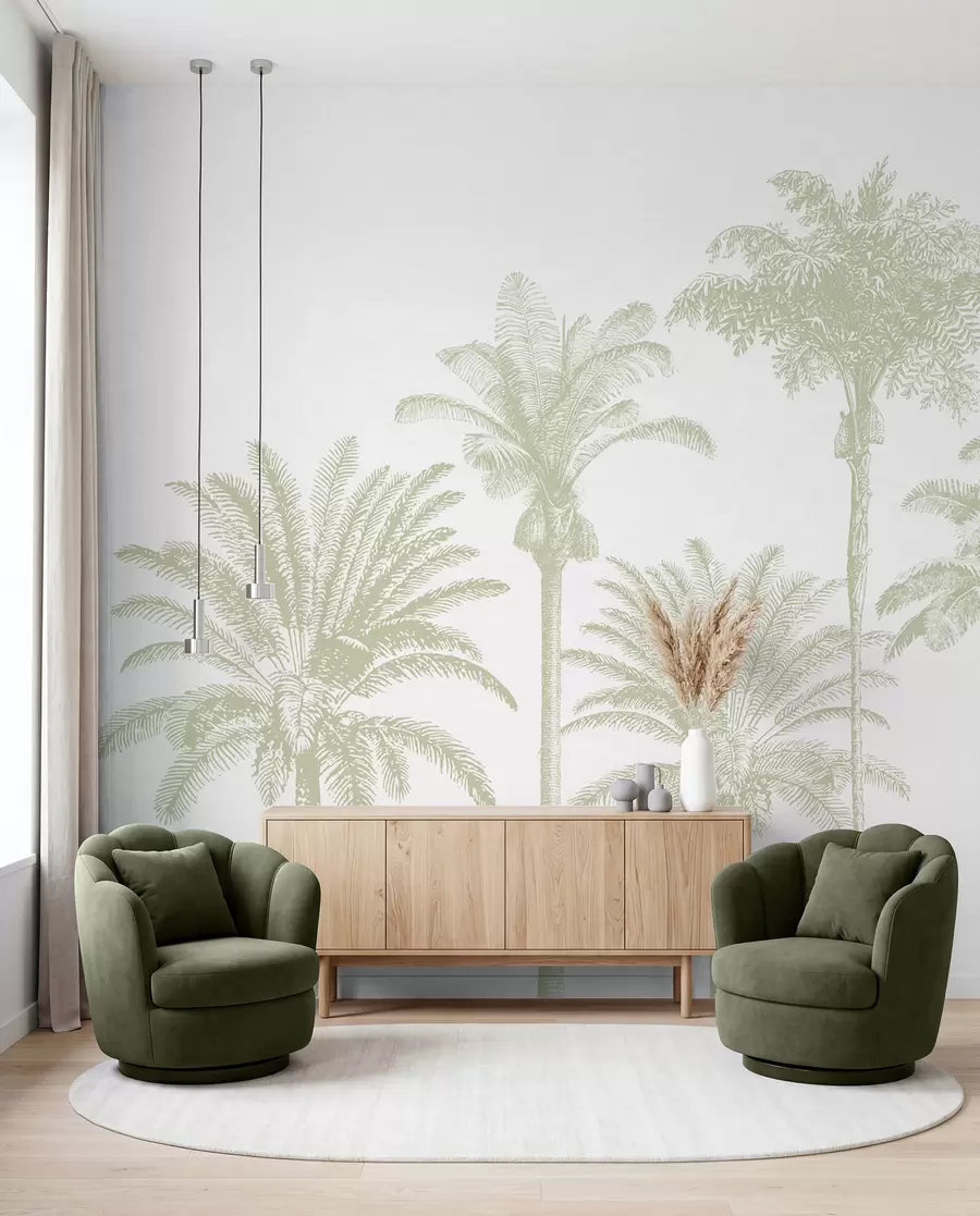 wall murals Palmin gaj u boji žalfije w08111v3