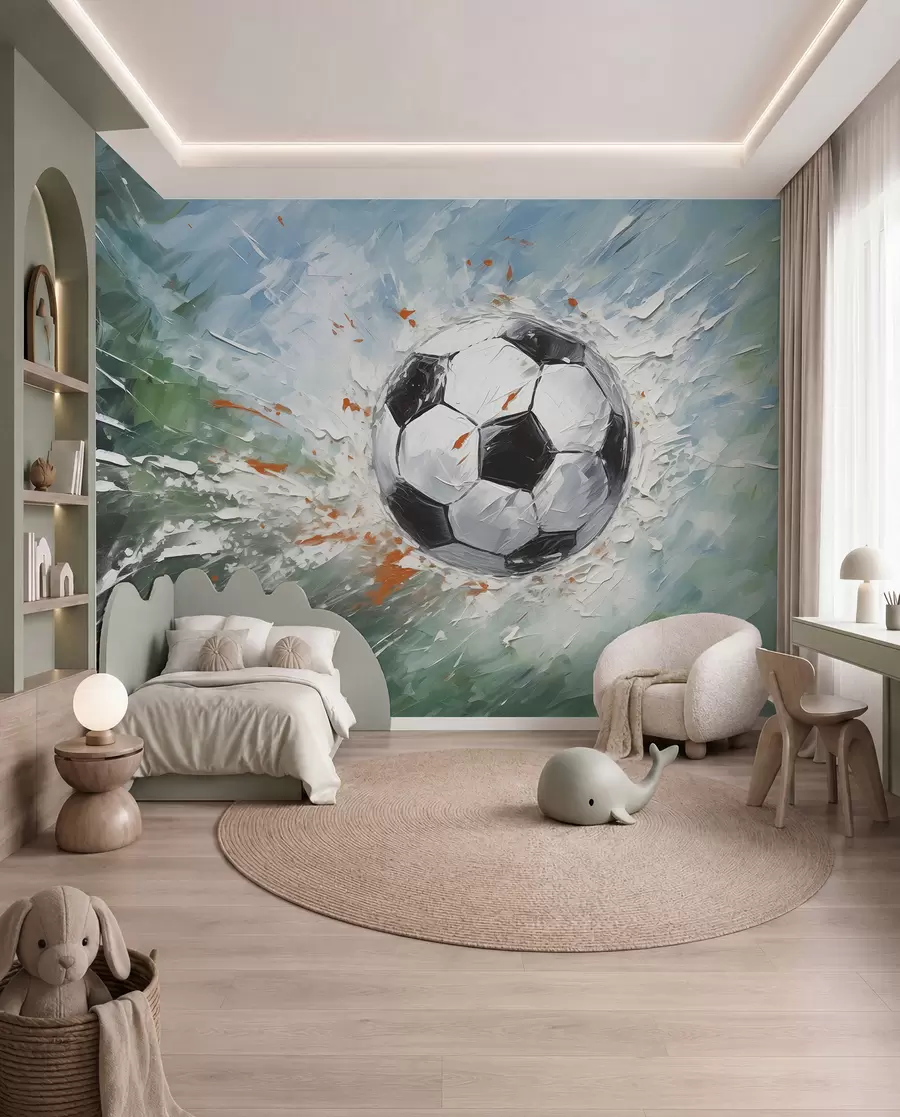 wall murals Lopta u potezima četkice w08117