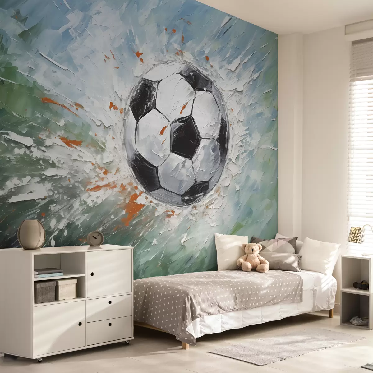 wall murals Lopta u potezima četkice w08117
