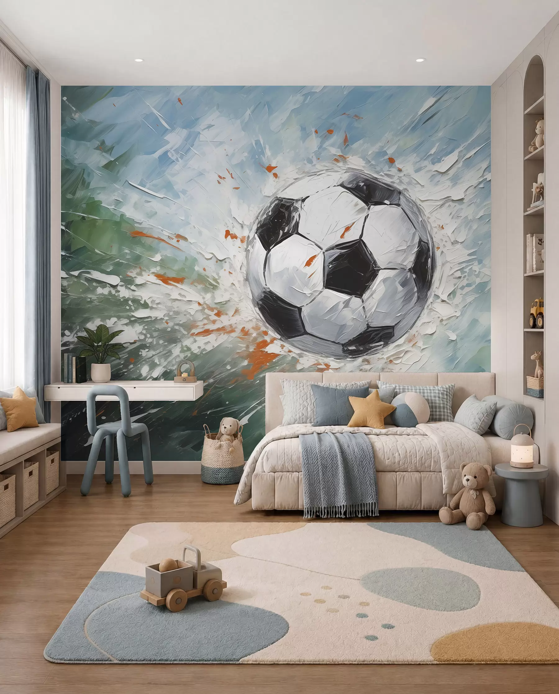 wall murals Lopta u potezima četkice w08117