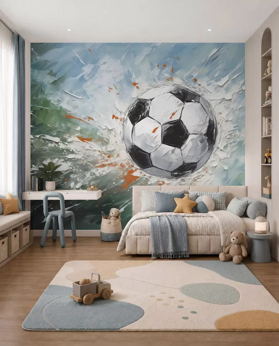 wall murals Lopta u potezima četkice w08117