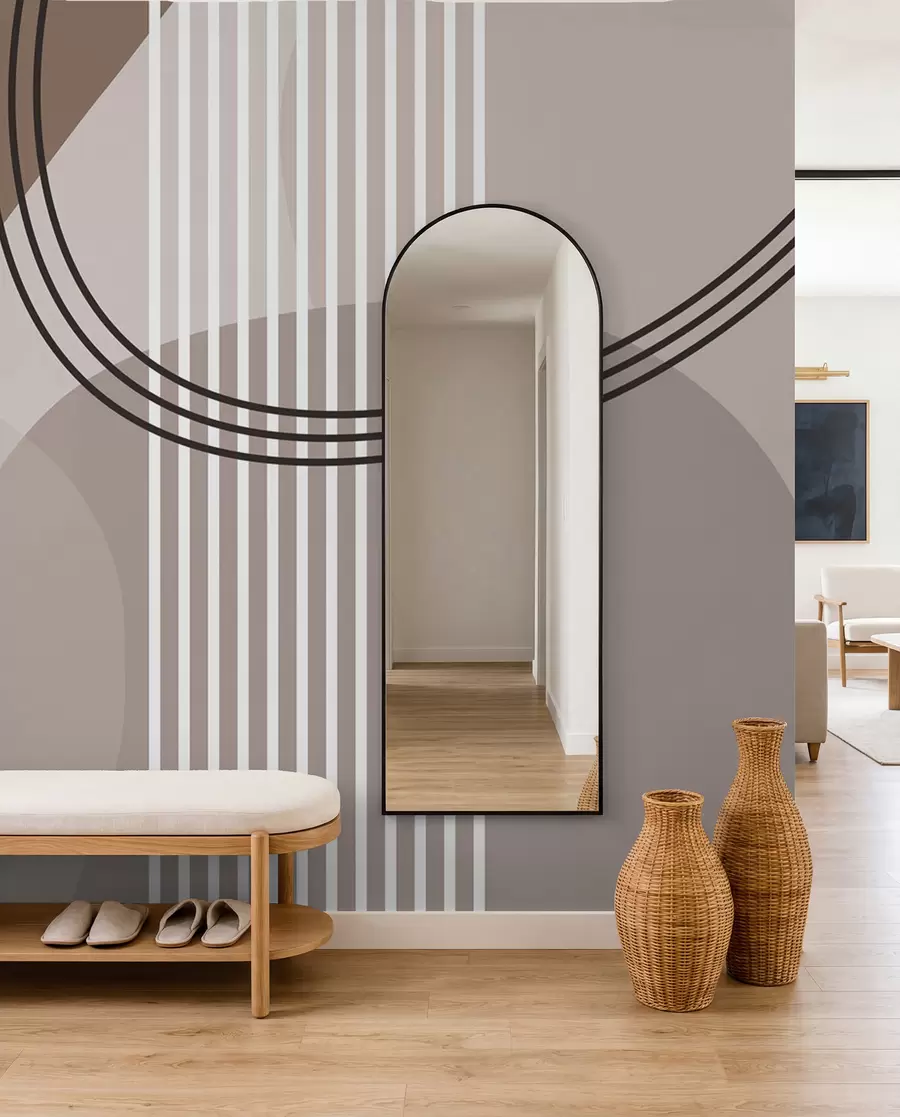 wall murals Геометријска апстракција линија и круг минимализам модеран стил  w08173