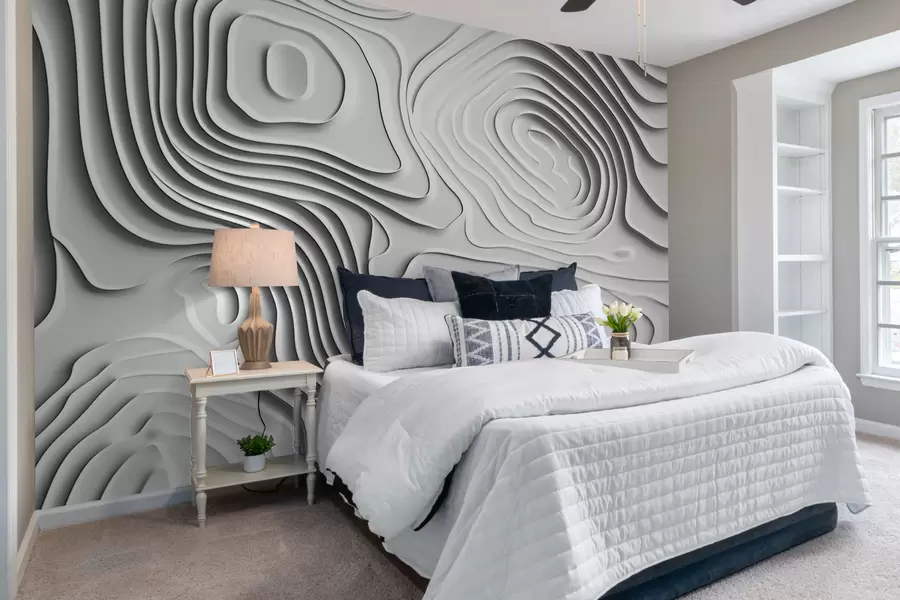 wall murals Бели апстрактни дизајн течних вишеслојних слојева w01336