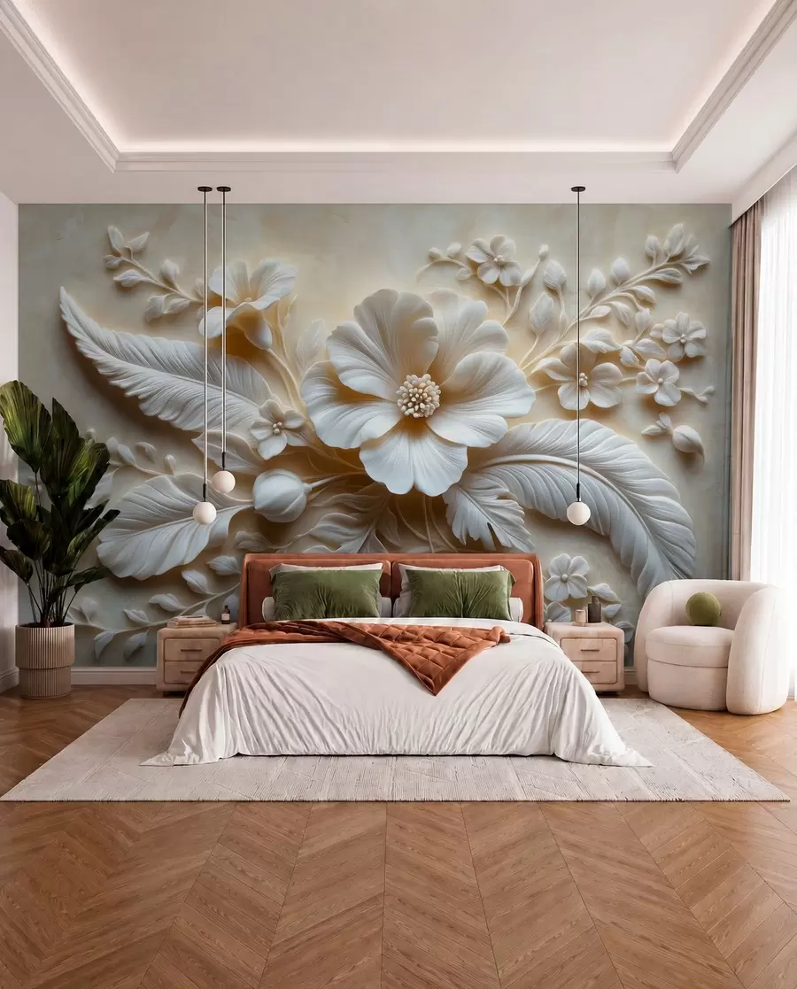 wall murals Latice i skulpturalno perje w01340