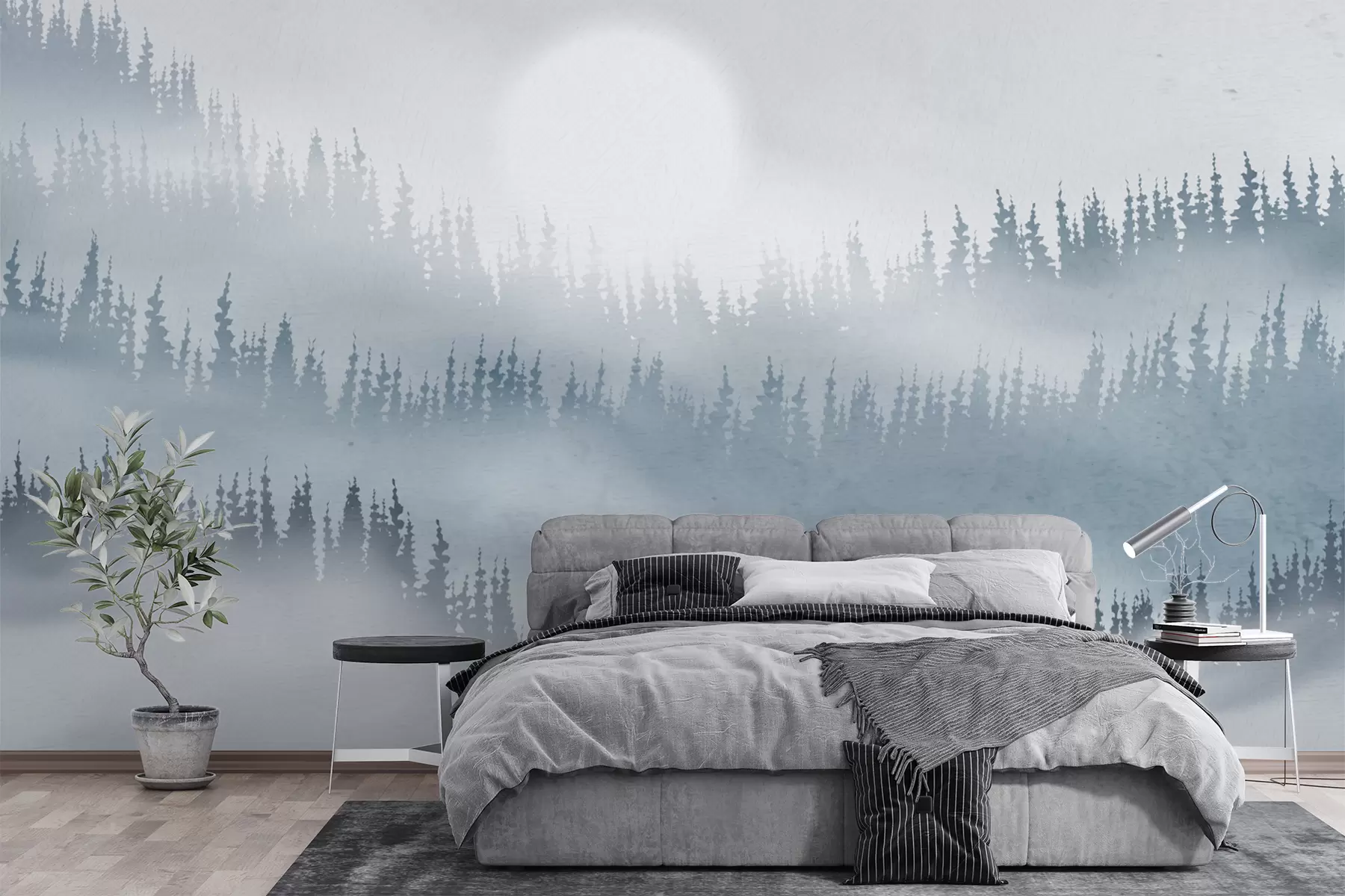 wall murals Шума у планинама у магли w01384