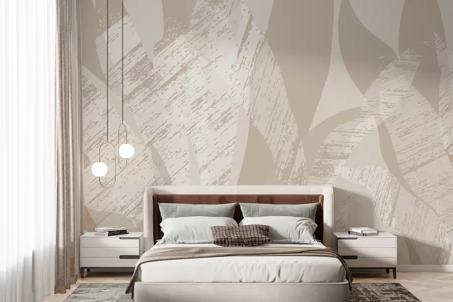 wall murals Грунге листови у беж боји w08178v1