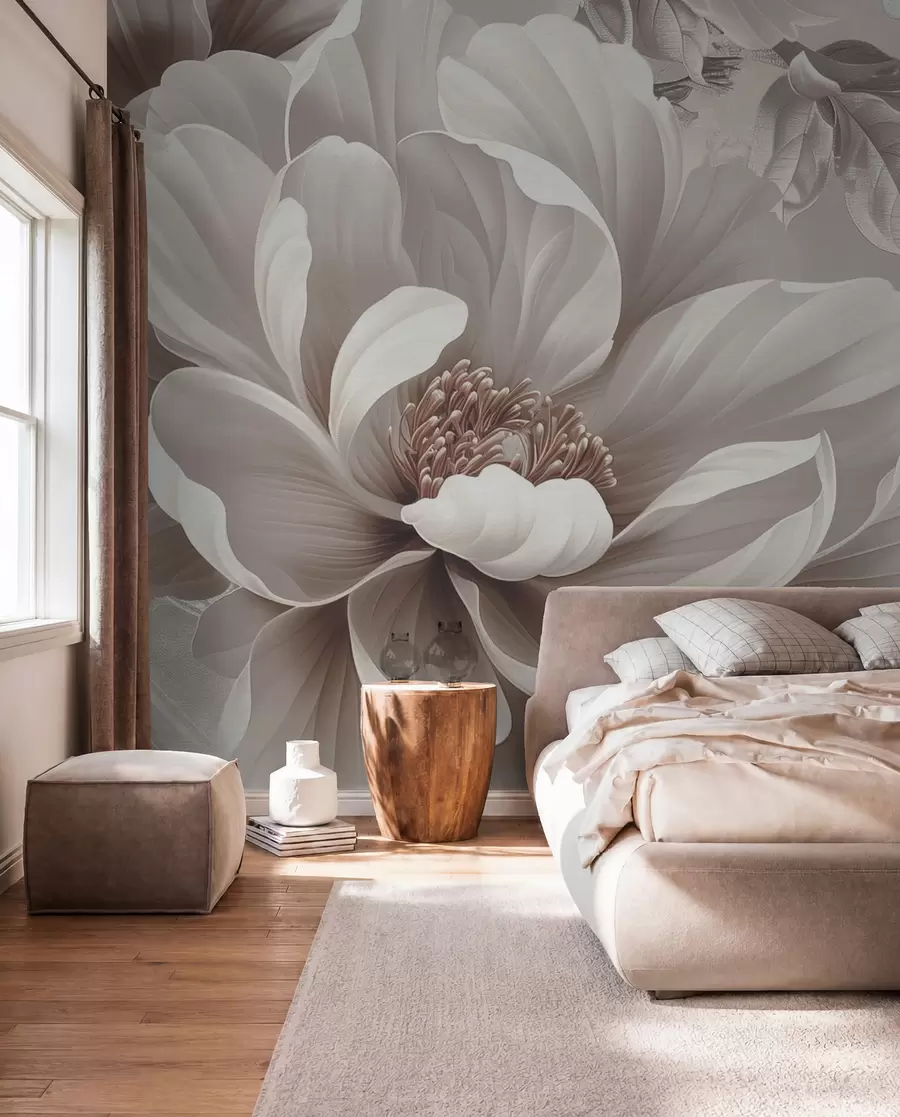 wall murals Cvijet boje sljeza i uvojci w08181v1